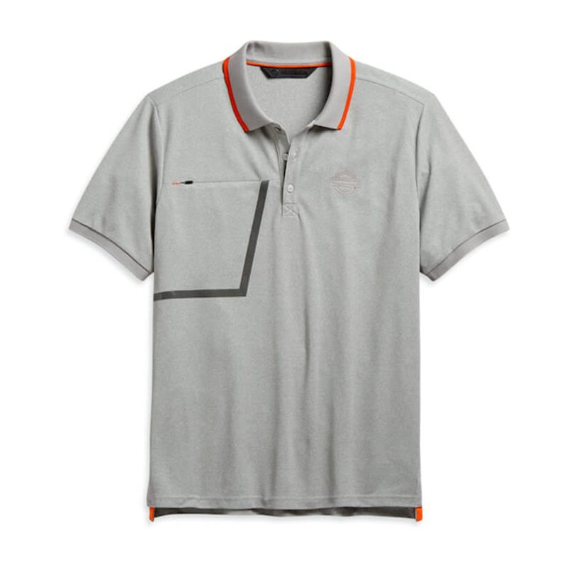 Harley-Davidson® Men's Zippe Pocket Slim Fit Polo Harley-Davidson® Men's Zippe Pocket Slim Fit Polo