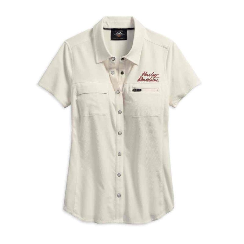 Harley-Davidson® Women's Performance Fast Dry Vented Woven Shirt Harley-Davidson® Women's Performance Fast Dry Vented Woven Shirt