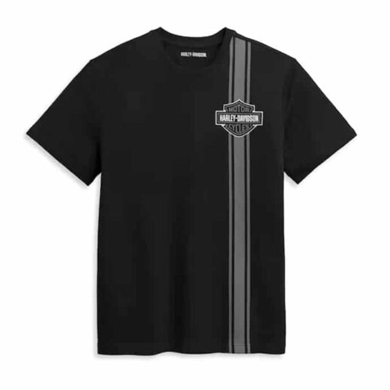 Men’s Vertical Stripe Bar & Shield Logo Tee