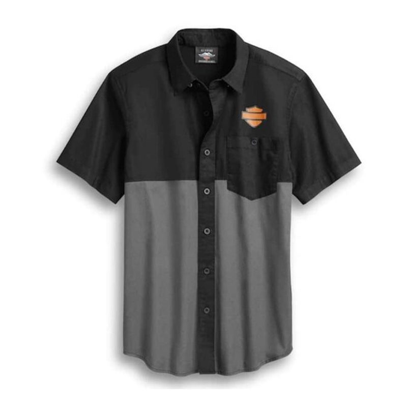Harley-Davidson® Men's Colorblocked Racing Short Sleeve Woven Shirt Harley-Davidson® Men's Colorblocked Racing Short Sleeve Woven Shirt