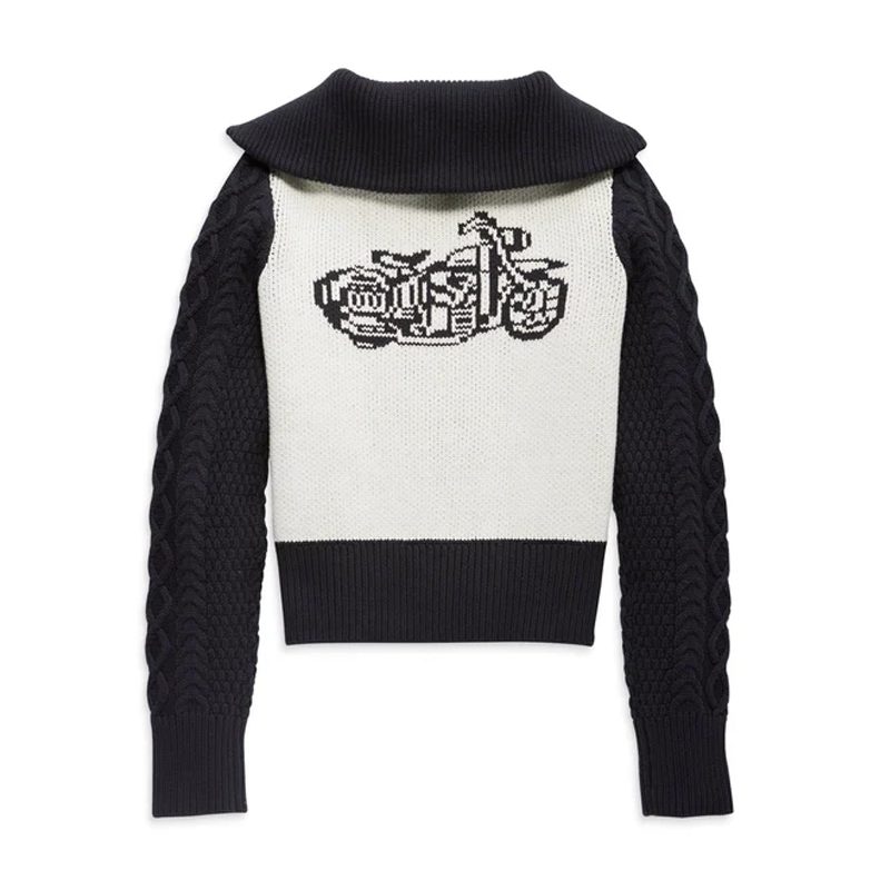 Women's Artisan Zip Front Motorcycle Sweater