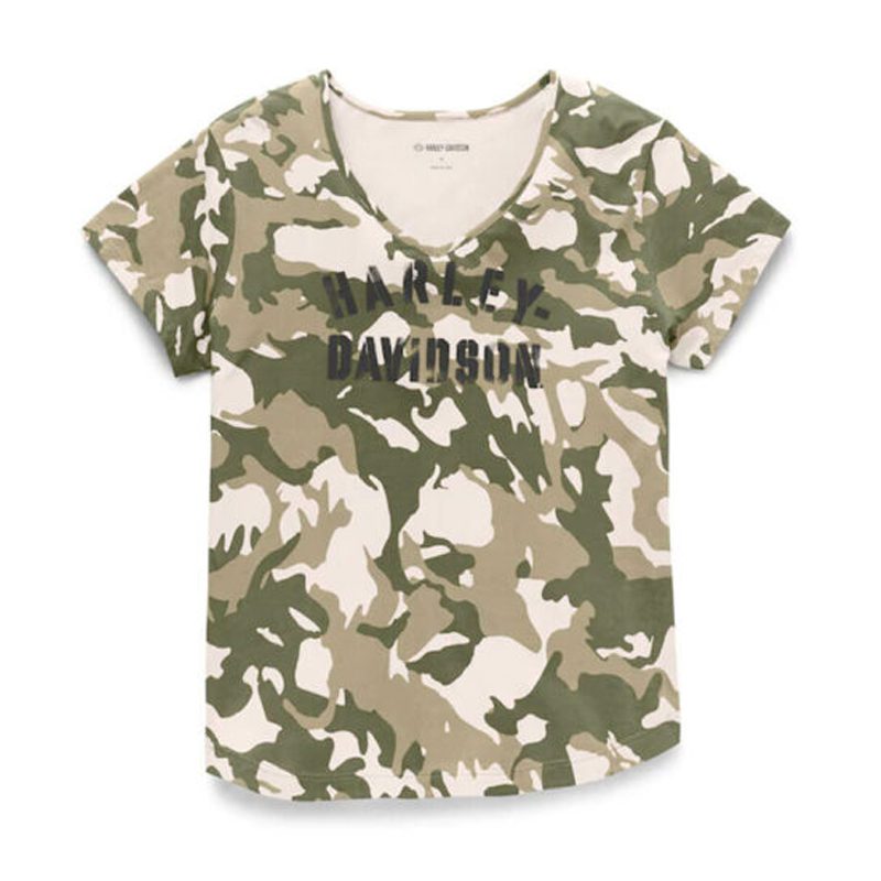 Women's Salute Camouflage V-Neck Tee