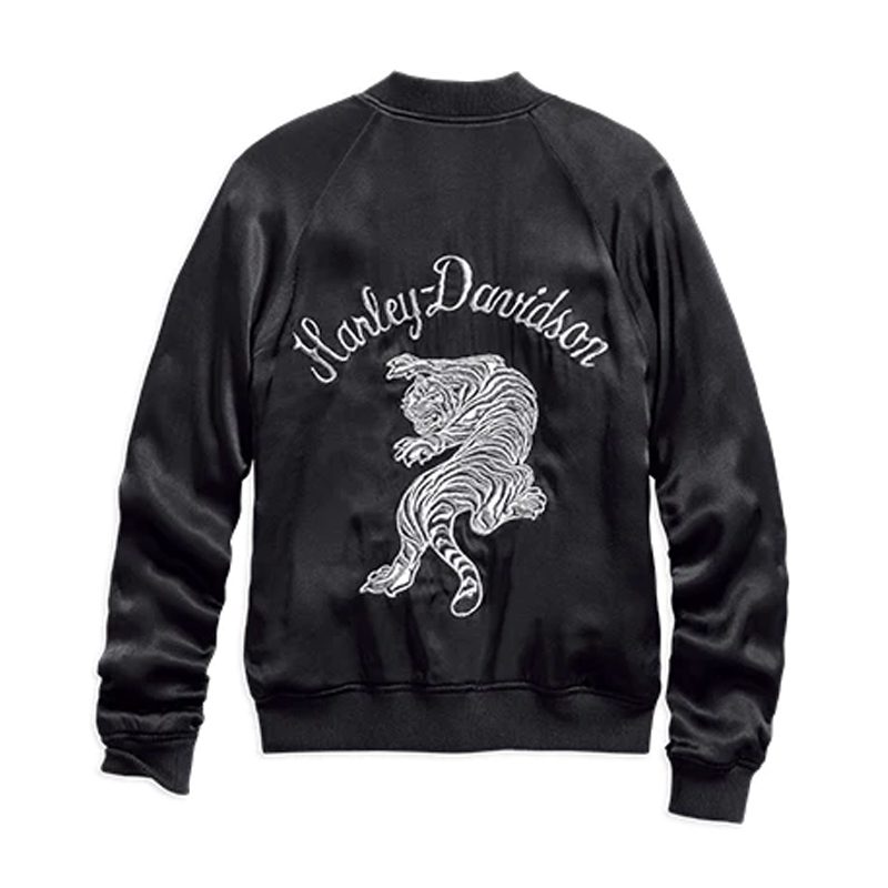 Women's Bomber Jacket Tiger Satin Reversible