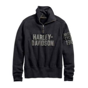 Harley-Davidson® Men's Felt Letter 1/4-Zip Slim Fit Pullover