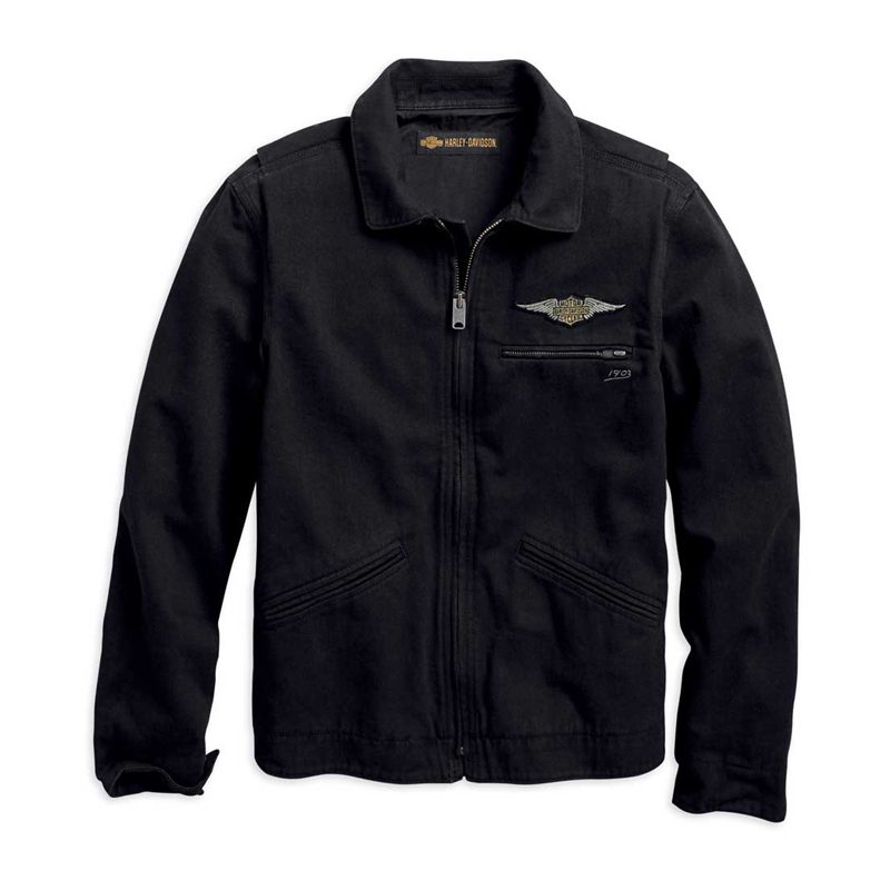 Men's Winged Logo Slim Fit Casual Jacket