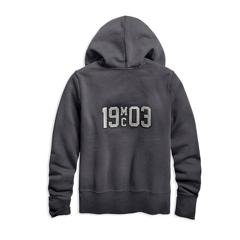 Women’s Double Layer Felt Letter Zip-Up Hoodie
