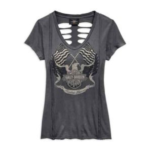 Harley-Davidson® Women's Flag Fashion Short Sleeve Tee