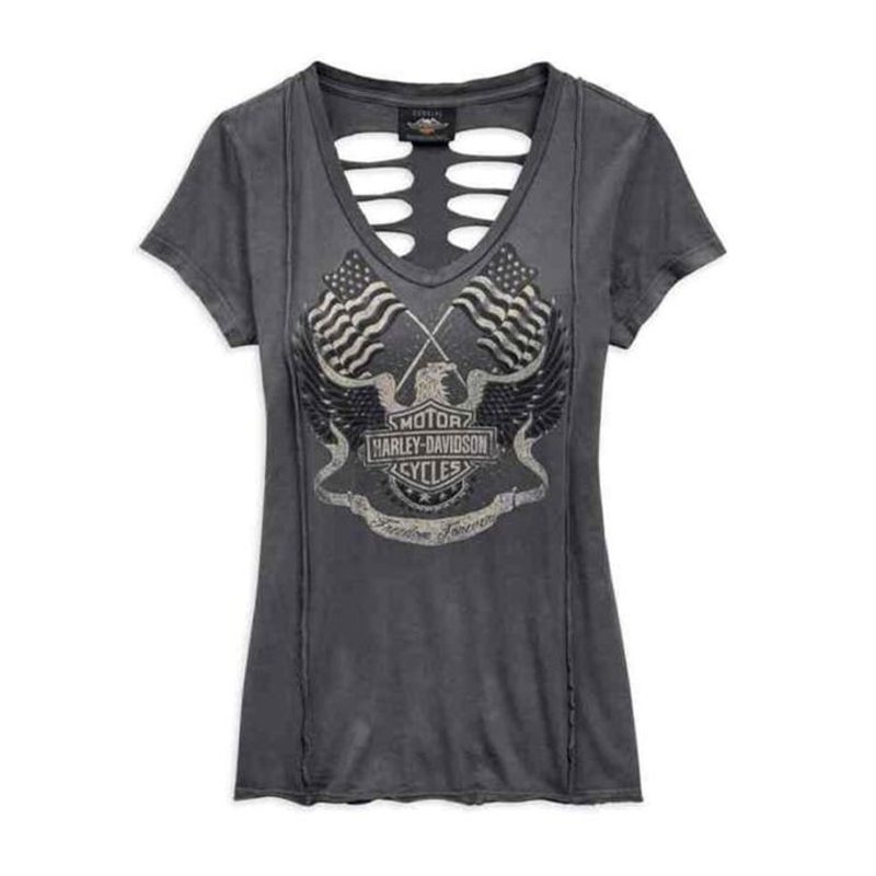 Harley-Davidson® Women's Flag Fashion Short Sleeve Tee