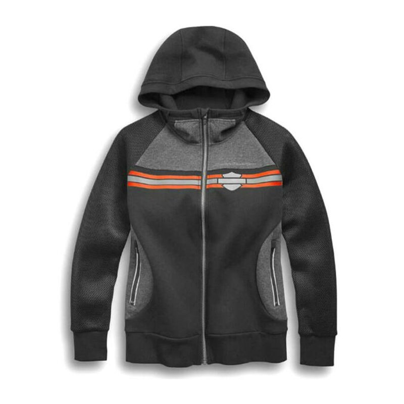Harley-Davidson® Women’s Performance Mesh Activewear Jacket | Four-Way Stretch | Integrated Draw-String Hood Harley-Davidson® Women’s Performance Mesh Activewear Jacket | Four-Way Stretch | Integrated Draw-String Hood