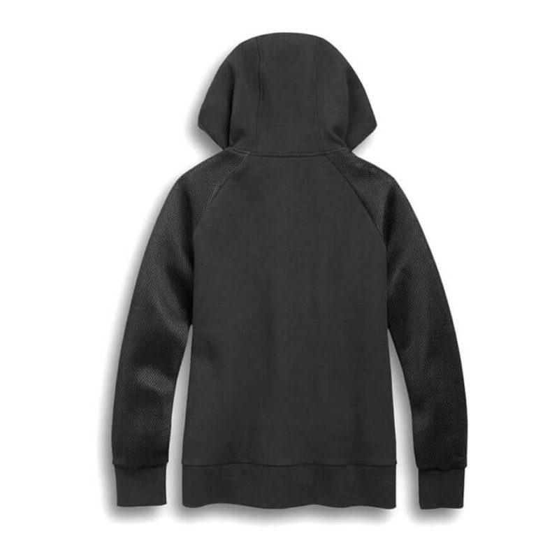 Harley-Davidson® Women’s Performance Mesh Activewear Jacket | Four-Way Stretch | Integrated Draw-String Hood