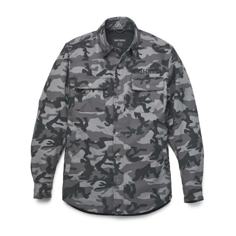 Men's Operative Riding Shirt Jacket - Camo - Grey