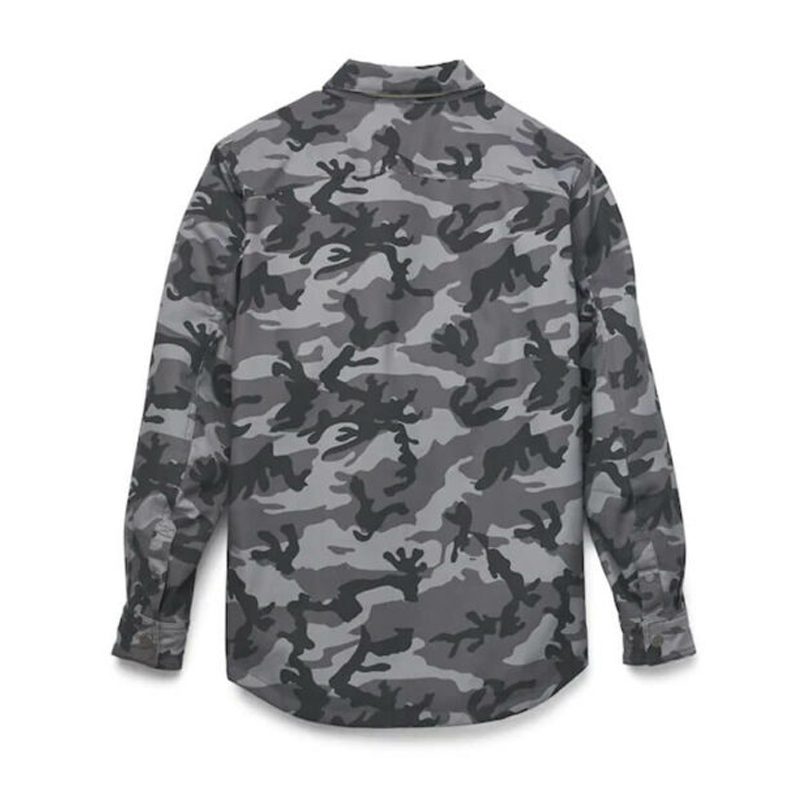 Men's Operative Riding Shirt Jacket - Camo - Grey