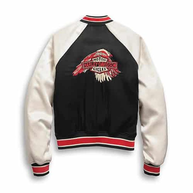 Women’s Embroidered Satin Bomber Jacket