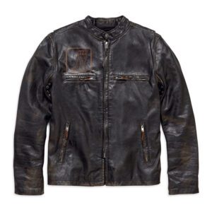 Harley-Davidson Men's Speed Distressed Slim Fit Leather Jacket