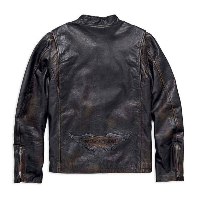 Harley-Davidson Men's Speed Distressed Slim Fit Leather Jacket