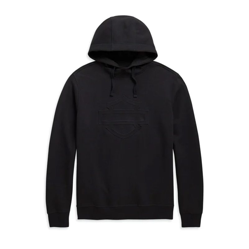 Men’s Embossed Logo Slim Fit Pullover Hoodie – Black Men’s Embossed Logo Slim Fit Pullover Hoodie – Black