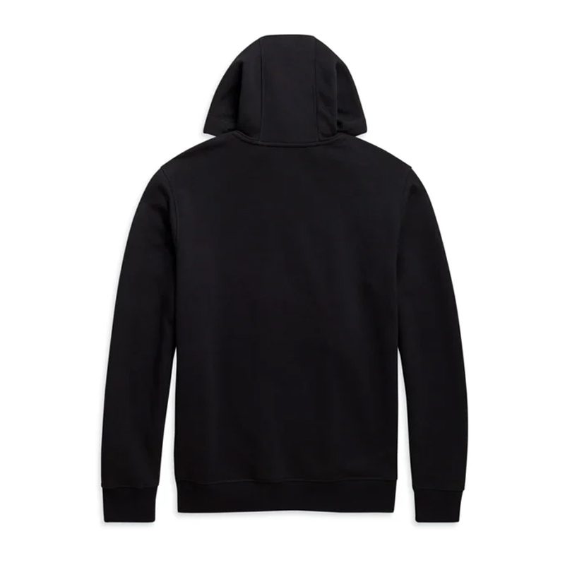 Men’s Embossed Logo Slim Fit Pullover Hoodie – Black