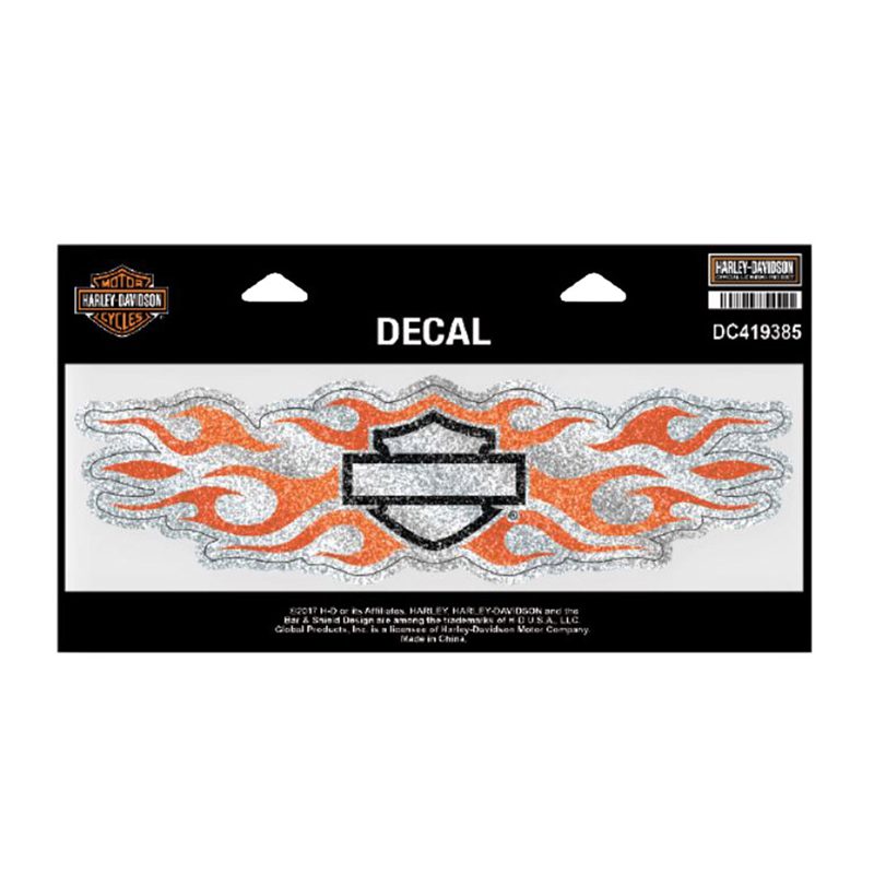Studded Bar & Shield Flames Decal