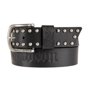Women's Rockin' Rose Studded Genuine Leather Belt
