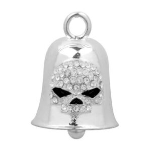 White Crystal Willie G Skull Bar & Shield Ride Bell
