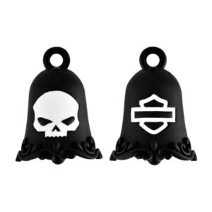 White Skull Bar & Shield Outline Ride Bell
