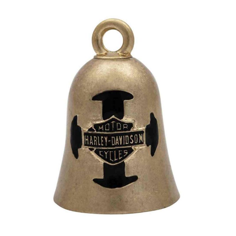 Bar & Shield Cross Ride Bell, Gold Durable Zinc Bar & Shield Cross Ride Bell, Gold Durable Zinc