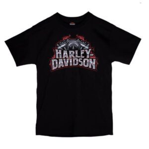 Men’s Crew Neck T-Shirt – Flame Steel Print