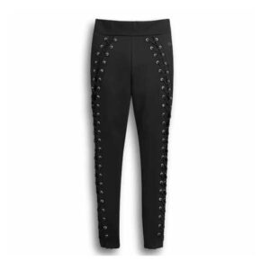 Women's Side Lacing with Grommets Black Leggings.
