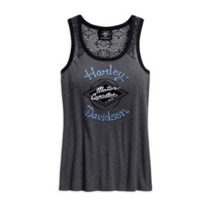 Harley-Davidson® Women's Mesh Lace Accent Sleeveless Tank Top