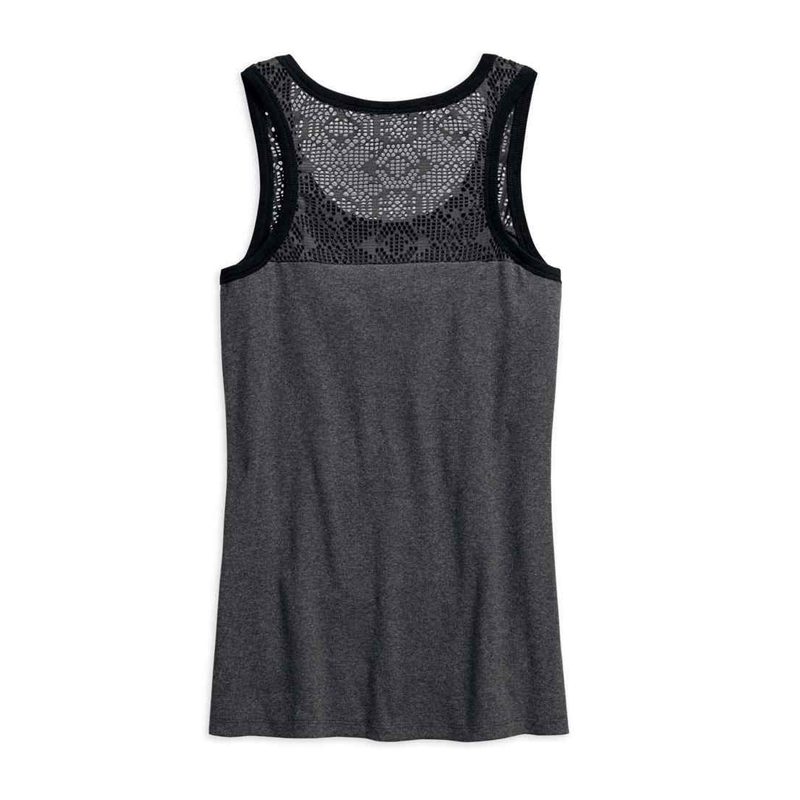 Harley-Davidson® Women's Mesh Lace Accent Sleeveless Tank Top