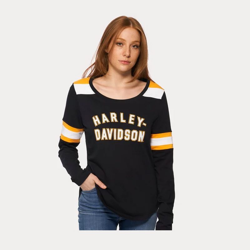 Women's Genuine Striped Colorblock Long Sleeve Tee