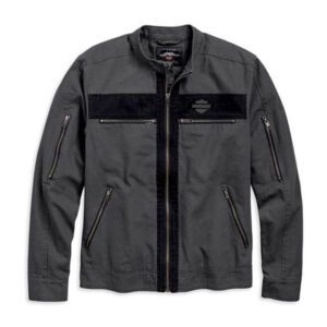 Men’s Exposed Zippered Canvas Casual Jacket