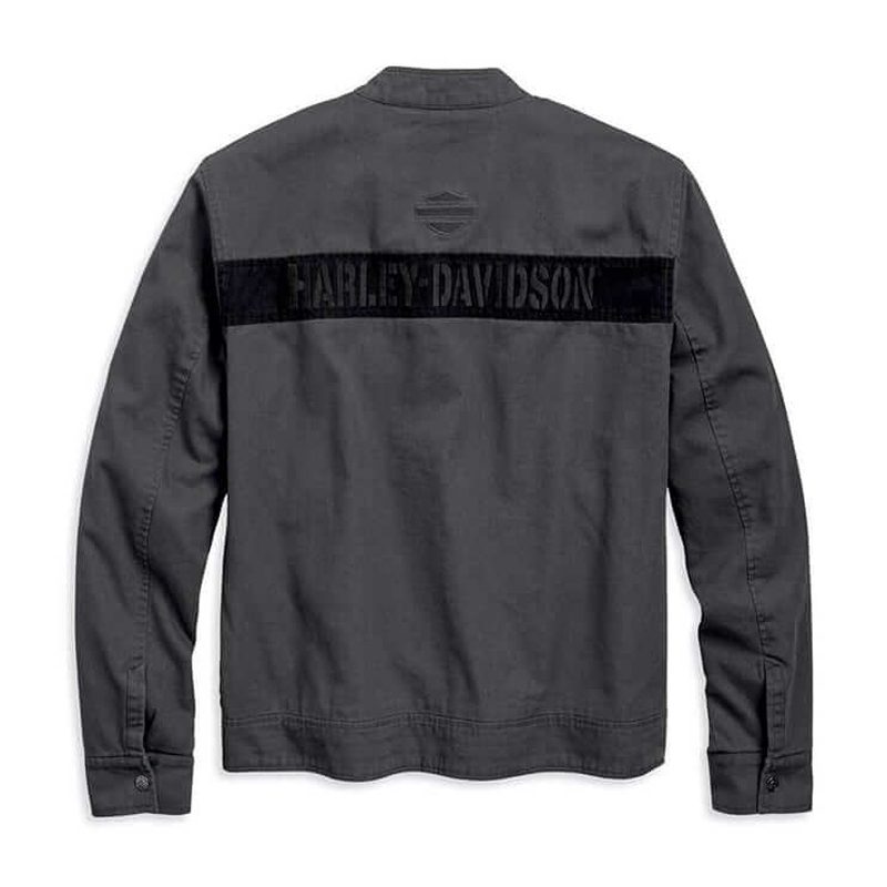 Men’s Exposed Zippered Canvas Casual Jacket