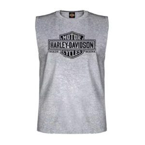 Muscle Shirt Long Logo 1 grau