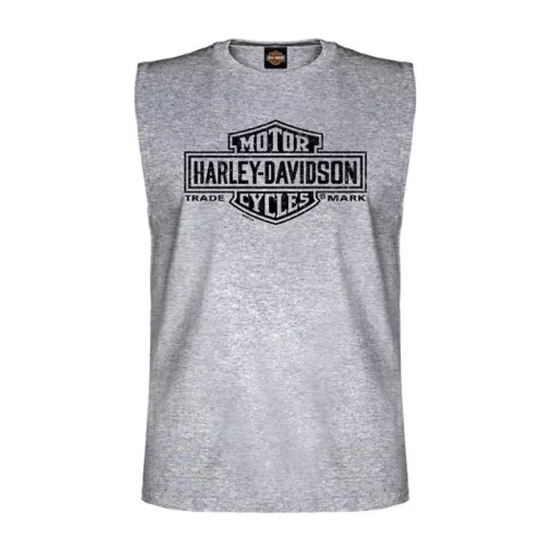 Muscle Shirt Long Logo 1 grau
