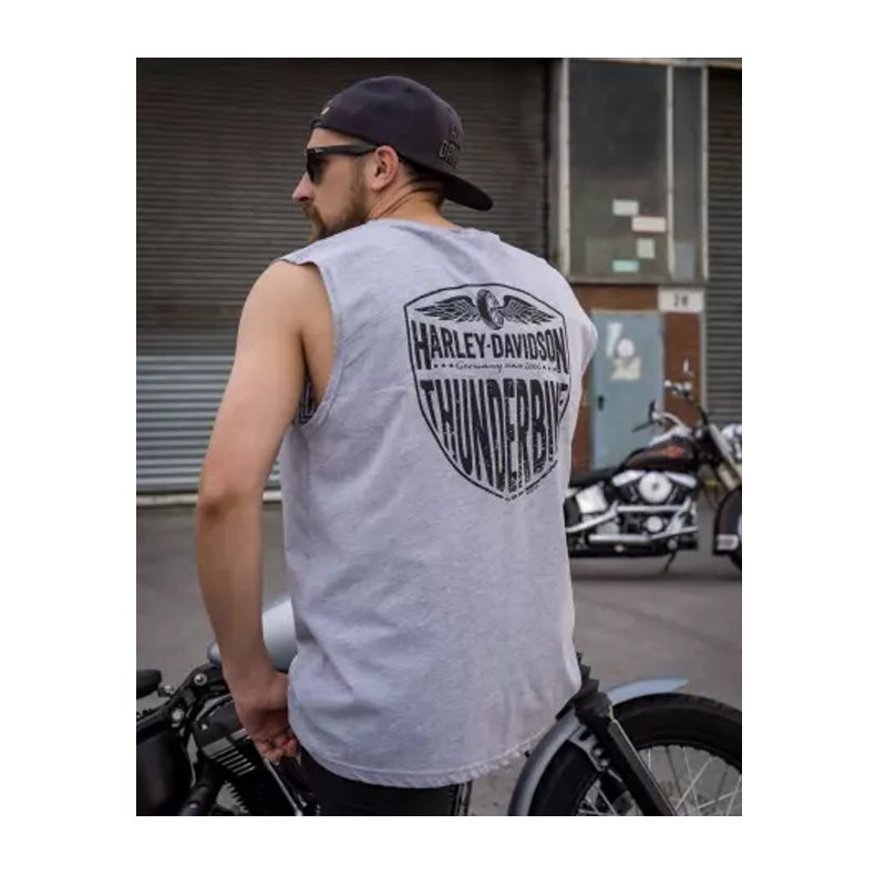 Muscle Shirt Long Logo 1 grau