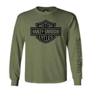 Men´s Long sleeve Bar & Shield 1 olive green