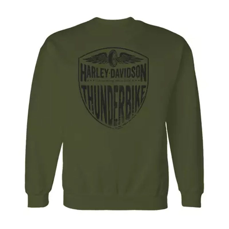 Men´s Long sleeve Bar & Shield 1 olive green