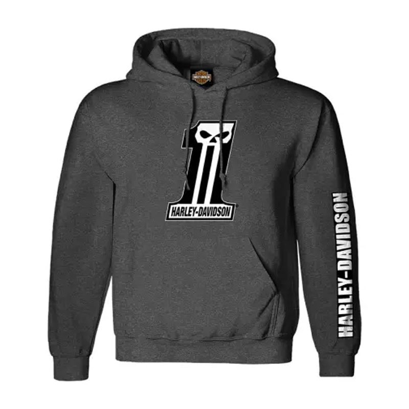 men´s Hoodie Dark Custom H-D grey