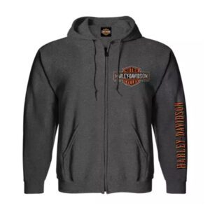 Men´s Zip Hoodie Mini Long Logo grey