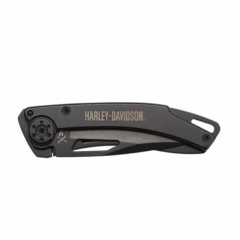 TecX Dinero H-D Script Pocket Knife Stainless Handle Black 52080 TecX Dinero H-D Script Pocket Knife Stainless Handle Black 52080
