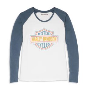 Women's Scoop Neck Raglan Sleeve Baseball Hem Tee