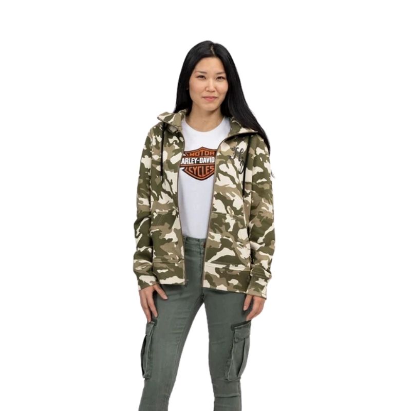 Women's Salute Camouflage Zip Front Hoodie