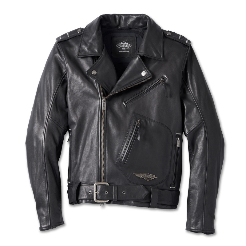 Men's 120th Anniversary Cycle Champ Leather Biker Jacket