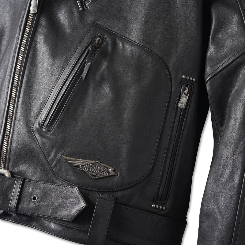 Men's 120th Anniversary Cycle Champ Leather Biker Jacket