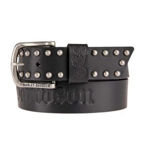 Women’s Rockin’ Rose Studded Genuine Leather Belt