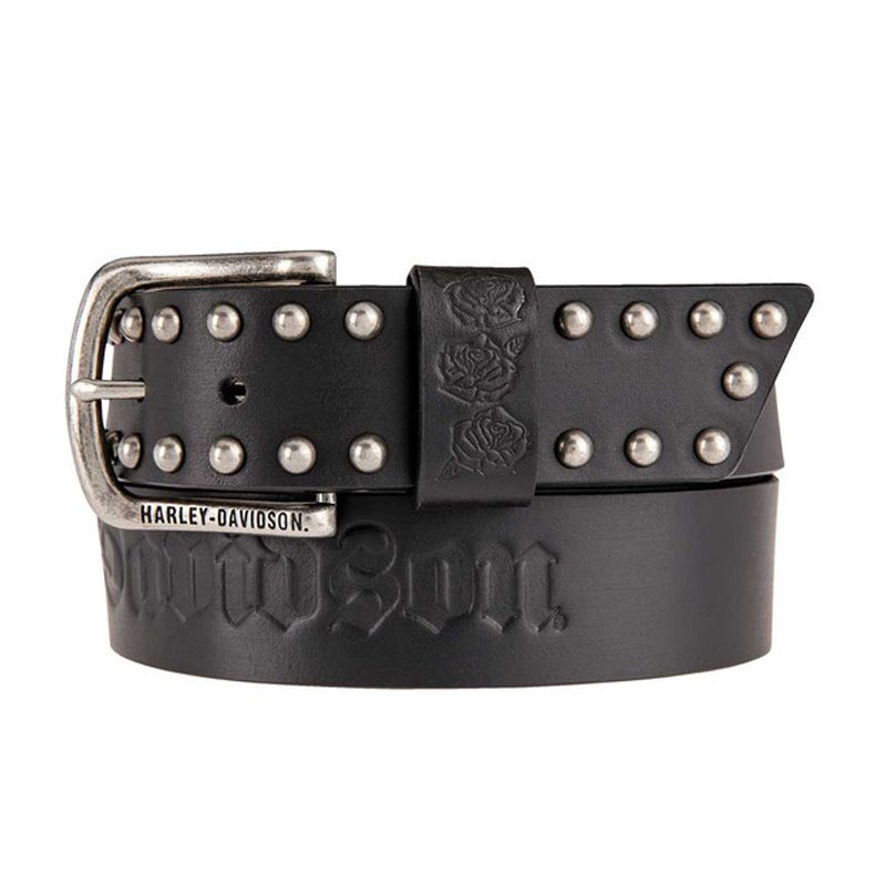 Women’s Rockin’ Rose Studded Genuine Leather Belt Women’s Rockin’ Rose Studded Genuine Leather Belt