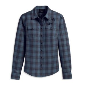 Women's Classic Enchanted Shirt - YD Plaid - Dusty Blue