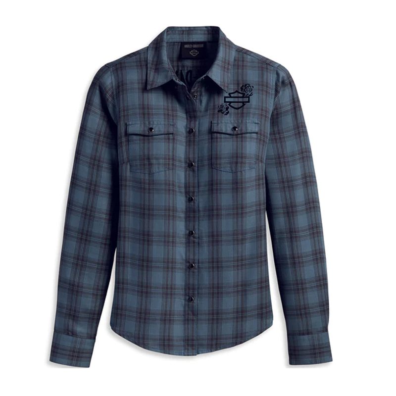 Women's Classic Enchanted Shirt - YD Plaid - Dusty Blue