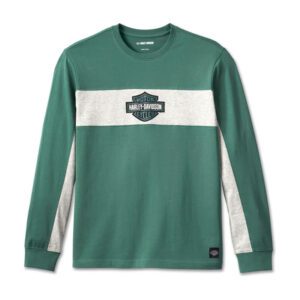 Men's Racing Bar & Shield Tee - Colorblocked- Bistro Green